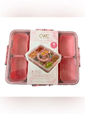 Cook With Color (CWC) - Pink Perfect On-The-Go Snack Box - 8 Compartments. NWT